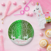 一致セット白トナカイ編集名Green 7" ペーパープレート (パーティー)