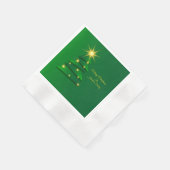 一致セット緑のツリーの名前カクテル 縁ありカクテルナプキン (角)