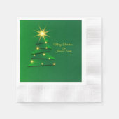 一致セット緑のツリーの名前カクテル 縁ありカクテルナプキン (正面)