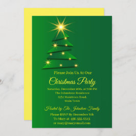 一致セット緑のツリー変更名文字クリスマス 招待状