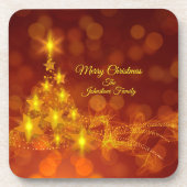 一致セット金ゴールド星ツリー変更名コルクバック コースター (正面)