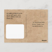 一致素朴するInvのホワイトレースウェディングRSVP ポストカード (裏面)