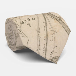 一致NH (1855年)のヴィンテージの地図 ネクタイ