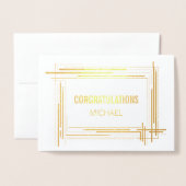 一般おめでとうモダントレンディー 箔カード (封筒付き正面)