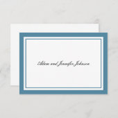 一般お礼ノートカード(スチールブルー/ホワイト) 招待状 (正面/裏面)