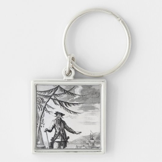 一般にBlackbeardと電話されるTeach大尉、 キーホルダー (正面)