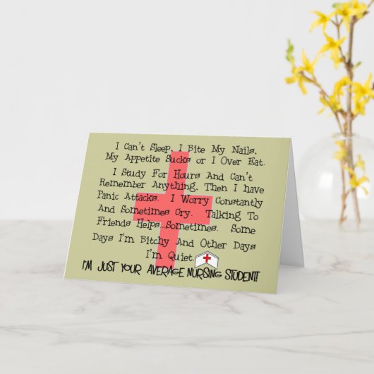 一般の看護学生のおもしろいなギフト カード (黄色い花)