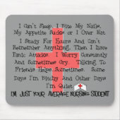 一般の看護学生のおもしろいなギフト マウスパッド (正面)