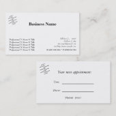 一般アポイントメント名刺 予約カード (正面/裏面)