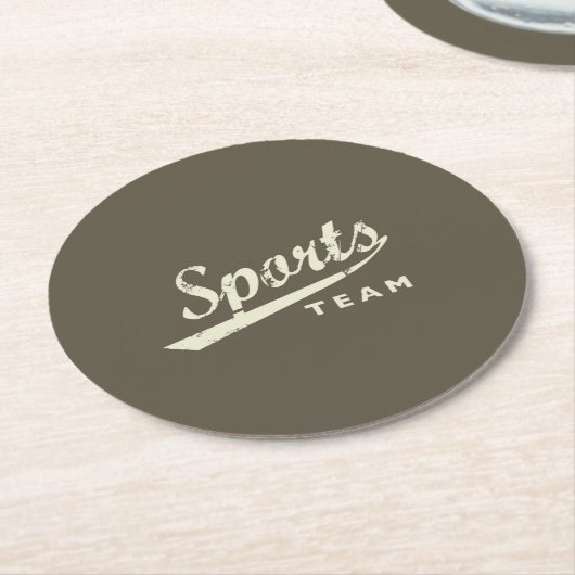 一般スポーツチーム ラウンドペーパーコースター (アングル)