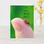 一般ハッピーバースデーラディバググリーティングカード カード (黄色い花)