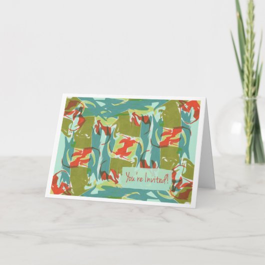 一般パーティの招待状抽象芸術アートデザイン 招待状 (正面)