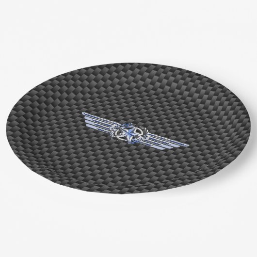 一般プライベートエアパイロットクロムライクスターウィングス ペーパープレート (アングル)