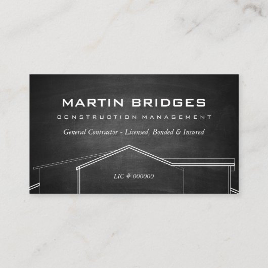 一般モダン建築チョーク 名刺 (正面)