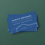 一般モダン建築ブループリント 名刺<br><div class="desc">モダン文字レイアウト上の青プリントスタイルハウスセクション。青い背景色はカスタマイズ可能。</div>