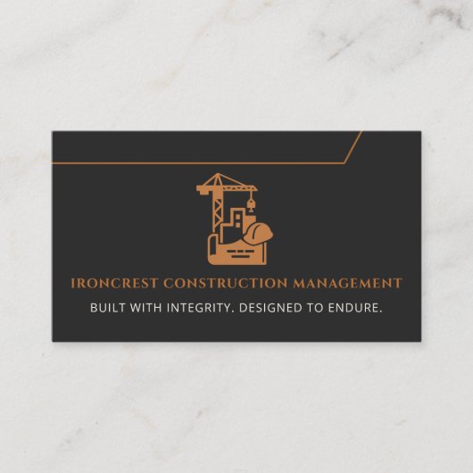 一般モダン建築管理ブラック 名刺 (正面)