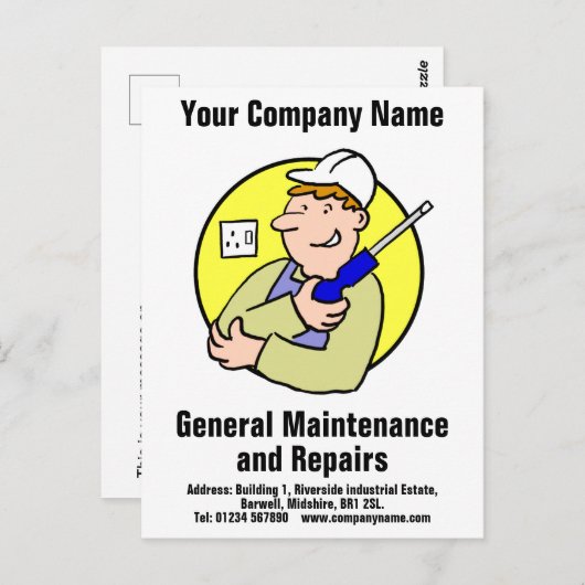 一般保守・修理はがき ポストカード (正面/裏面)