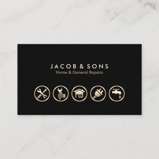 一般修復金ゴールドアイコン名刺 名刺 (正面)