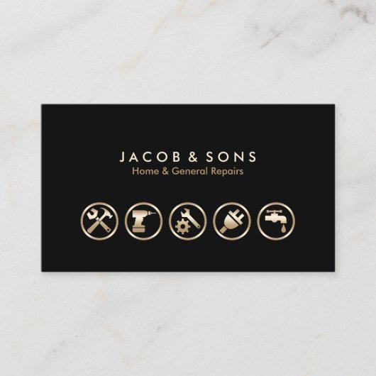 一般修復金ゴールドアイコン名刺 名刺 (正面)