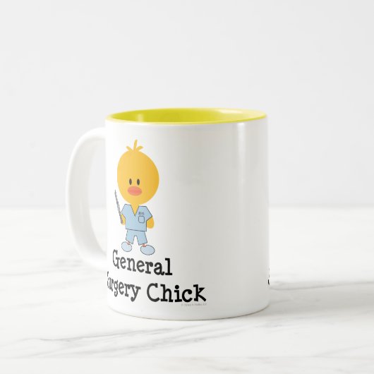 一般外科のひよこのマグ ツートーンマグカップ (正面左)