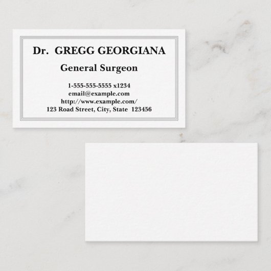 一般外科医の名刺 名刺 (正面/裏面)
