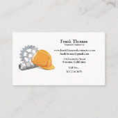 一般契約者懸命帽子とツールのブループリント 名刺 (正面)