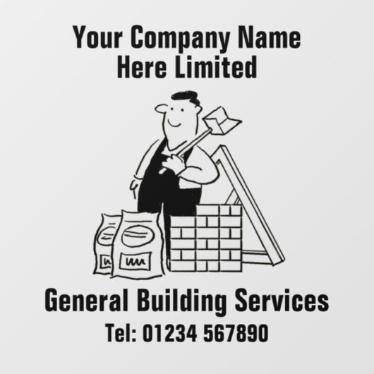 一般建築者又は建物サービス会社 ウィンドウサイン (シート)