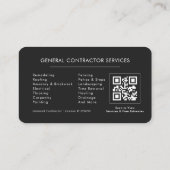 一般建設業ブラックシルバーQRコード 名刺 (裏面)