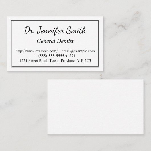 一般歯医者の名刺のクリーニング 名刺 (正面/裏面)