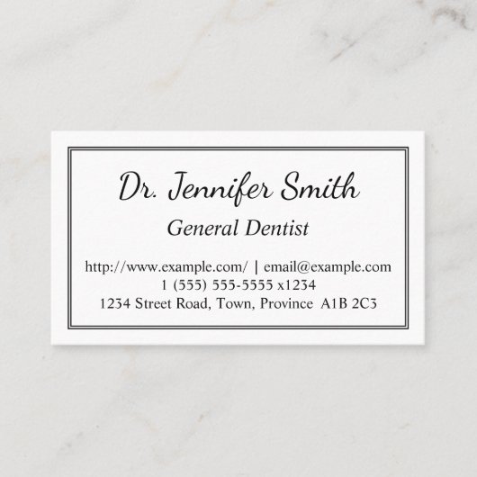 一般歯医者の名刺のクリーニング 名刺 (正面)