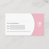 一般歯医者 |ピンクのラッキーティース 予約カード (裏面)