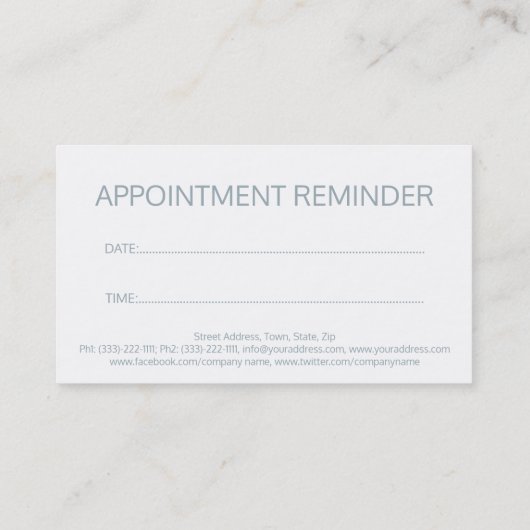 一般歯科医アポイントメント注意喚起名刺 予約カード (裏面)
