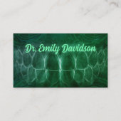 一般歯科医グリーンカーブビジネスカード 名刺 (正面)