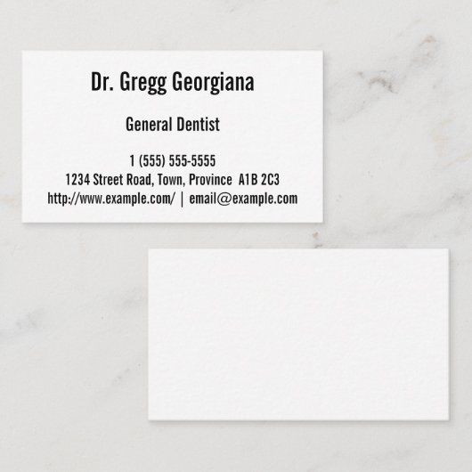 一般歯科医シンプル者の名刺 名刺 (正面/裏面)