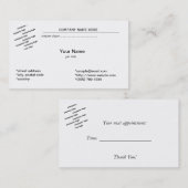 一般白地名刺 予約カード (正面/裏面)