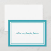 一般的ありがとうメッセージカード(水のティール（緑がかった色）/白) ノートカード (正面/裏面)