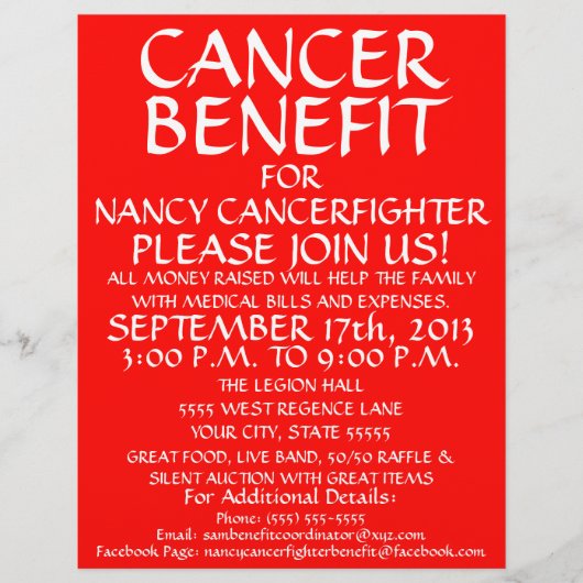 一般的ながん支援チラシ チラシ (正面)