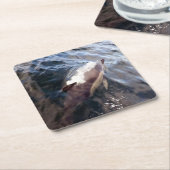 一般的なイルカ浮上コースター スクエアペーパーコースター (アングル)