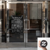 一般的なカスタマイズコーヒーメニュー価格Chalkboard ウィンドウサイン (オフィスドア)