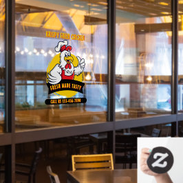 一般的なカスタマイズ揚げクリスピーなチキンフロント ウィンドウサイン