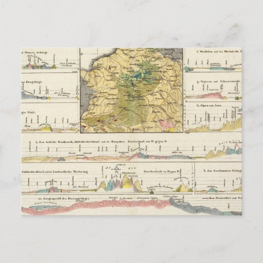 一般的なドイツの地質図 ポストカード (正面)