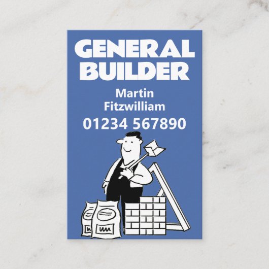 一般的なビルダー、住宅修理および住宅拡張 名刺 (正面)
