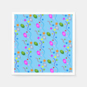 一般的なフェスティバルバルーンとBLUE上のストリーマー スタンダードカクテルナプキン (正面)