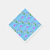 一般的なフェスティバルバルーンとBLUE上のストリーマー スタンダードカクテルナプキン (角)