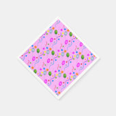 一般的なフェスティバルバルーンとPINKのストリーマー スタンダードカクテルナプキン (角)