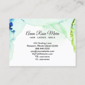 *~*一般的なヘア爪、 ネイルまつげティール(緑がかった色)霊気グリッター 名刺 (裏面)