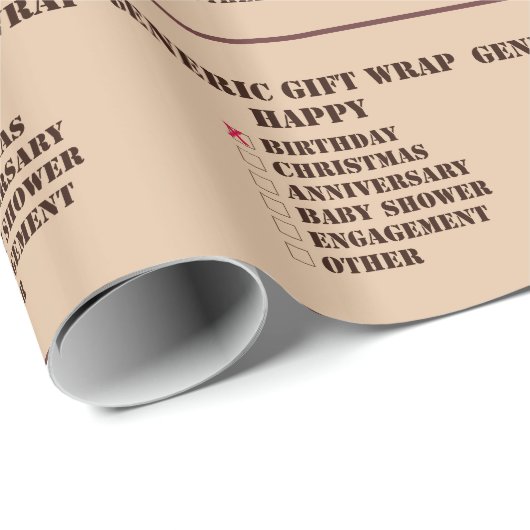 一般的な万能選択 ラッピングペーパー (ロールコーナー)