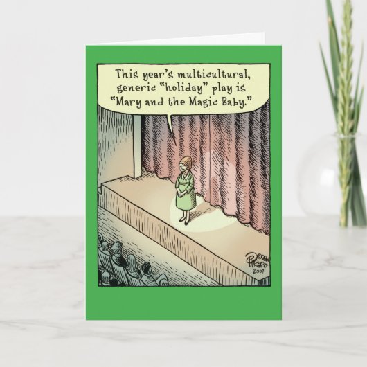 一般的な休日の演劇の幸せな休日のおもしろカード シーズンカード (正面)