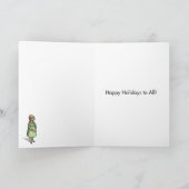 一般的な休日の演劇の幸せな休日のおもしろカード シーズンカード (内部)