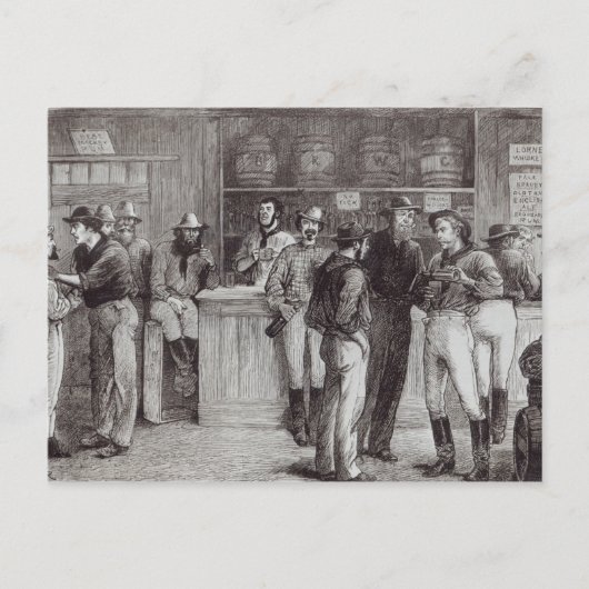 一般的な叫び声，ブッシュ酒場の中， 1878 ポストカード (正面)